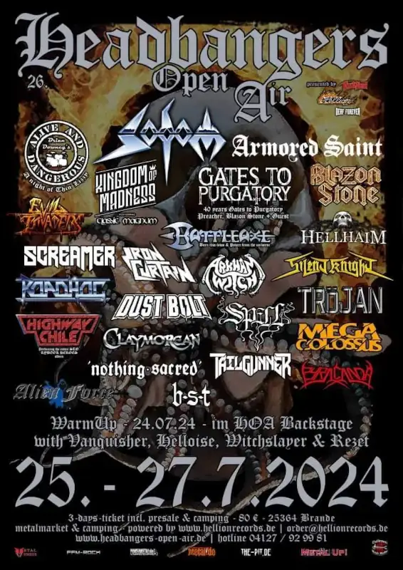 Plakat vom Headbangers Open Air 2024