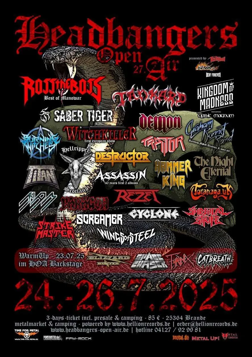 Plakat vom Headbangers Open Air 2025