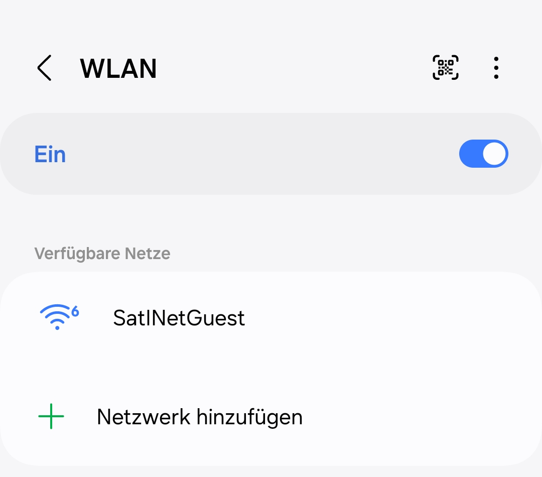 Android Wi-Fi settings for connecting to SatINet network